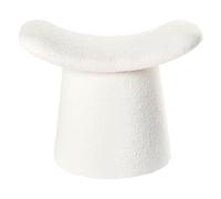 Beliani Pouf en Bouclé Rembourré Accessoire Tabouret Meuble Salon Chambre Blanc Cassé Riddle