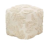 Beliani Pouf en Coton Beige Assise Supplémentaire de Salon Repose-Pieds Glamour Multan