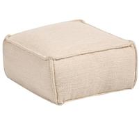 Beliani Pouf en Coton Billes EPS Carré Ottoman Repose-Pieds Salon Chambre Accessoire Beige Sherali