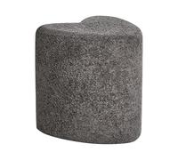 Beliani Pouf en Forme de Coeur Tabouret Repose Pied Ottoman Rembourré en Tissu Chenille Gris Foncé Scotia