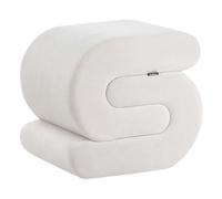 Beliani Pouf en Forme de S Repose Pied en Tissu Chenille Rembourré Blanc Cassé Arcadia