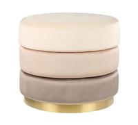 Beliani Pouf en Velours Beige Assise Supplémentaire de Salon Repose-Pieds Glamour Louin