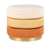 Beliani Pouf en Velours Orange Assise Supplémentaire de Salon Repose-Pieds Glamour Louin