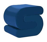 Beliani Pouf en Velours Rembourré Forme de S Repose-Pied Bleu Marine Arcadia