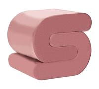 Beliani Pouf en Velours Rembourré Forme de S Repose-Pied Rose Arcadia