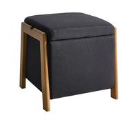 Beliani Pouf Glam avec Coffre de Rangement en Tissu Accessoire Salon Chambre à Coucher Noir Edland