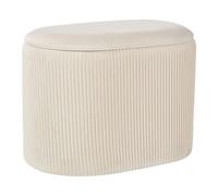 Beliani Pouf Glamour en Velours Rembourré avec Rangement Beige Clair Richland