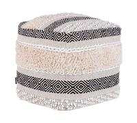 Beliani - Pouf - Kanam - Style Bohème en Coton Blanc Crème