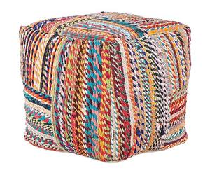 Beliani Pouf Multicolore en Coton 40 x 40 x 40 cm Moelleux Chambre Salon Patchwork Mekhtar
