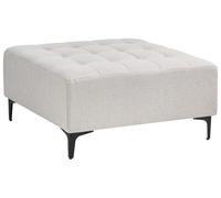 Beliani Pouf Ottoman Carré Repose Pieds Noirs Rembourré Velours Gris Clair Aberdeen