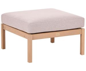 Beliani Pouf Ottoman en Bois d'Acacia avec Coussin en Tissu Jardin et Terrasse Marron Clair et Beige Rivello