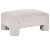 Beliani Pouf Ottoman en Tissu Rembourré Moelleux Pieds Cylindriques Design Incurvé Beige Foncé Hogbo
