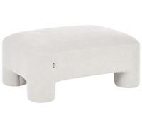 Beliani Pouf Ottoman en Tissu Rembourré Moelleux Pieds Cylindriques Design Incurvé Blanc Hogbo