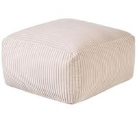 Beliani Pouf Ottoman Rectangulaire en Velours Côtelé Rembourré Beige Accessoire Déco Mukki