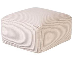 Beliani Pouf Ottoman Rectangulaire en Velours Côtelé Rembourré Beige Accessoire Déco Mukki
