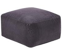 Beliani Pouf Ottoman Rectangulaire en Velours Côtelé Rembourré Gris Foncé Accessoire Mukki
