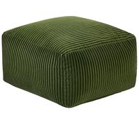 Beliani Pouf Ottoman Rectangulaire en Velours Côtelé Rembourré Vert Accessoire Déco Mukki