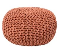 Pouf Rond en Coton Rouille à Billes de Polystyrène Accessoire d'Intérieur C