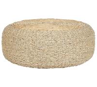 Beliani Pouf Tissé Main Rond Ottoman en Herbes Marines et Jacinthe d'eau 50 cm Backan
