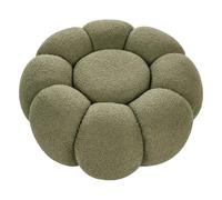 Beliani Pouf Vert Bouclé Rond Grand Moderne Siège d'Appoint Salon Chambre