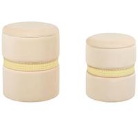 Beliani Poufs Coffre en Velours Beige Rangement Salon Assise Supplémentaire Lot de 2 Medford