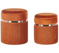 Beliani Poufs Style Glamour et Élégant avec Rangement 44/38cm Lot de 2 Camdenton