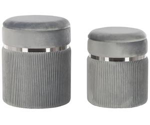 Beliani Poufs Style Glamour et Elégant avec Rangement 44/38cm Lot de 2 Camdenton