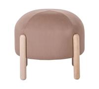 Beliani Repose-Pied Pouf en Velours Pieds en Bois Style Rétro Beige Helen