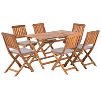 Beliani - Salon de Jardin Table et 6 Chaises - Cento - en Bois d'Acacia, Ma