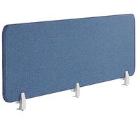 Beliani Séparateur Cloison Acoustique de Bureau et Table Bleu 180 x 40 cm Réduit Le Bruit et Les Distractions Visuelles Idéal pour Le Open Space