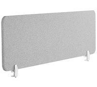 Beliani Séparateur Cloison Acoustique de Bureau et Table Gris Clair 130 x 40 cm Réduit Le Bruit et Les Distractions Visuelles Idéal pour Le Open Space