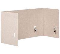 Beliani Séparateur de Bureau Complet en Pet Acoustique Recouvert de Tissu 120 x 60 cm avec Pinces de Fixation Beige Soloa