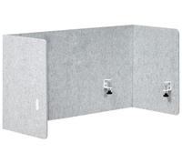 Beliani Séparateur de Bureau Complet en Pet Acoustique Recouvert de Tissu 120 x 60 cm avec Pinces de Fixation Gris Soloa
