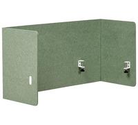 Beliani Séparateur de Bureau Complet en Pet Acoustique Recouvert de Tissu 120 x 60 cm avec Pinces de Fixation Vert Soloa