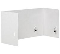 Beliani Séparateur de Bureau Complet en Pet Acoustique Recouvert de Tissu 120 x 60 cm avec Pinces de Fixation Blanc Cassé Soloa