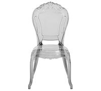 Beliani Set 2 Chaises Noires Transparentes en Plastique Design Rétro et Glamour Tendance pour Salle à Manger et Intérieurs Traditionnels ou Vintage