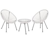 Beliani - Set 2 Fauteuils Spaghetti et Table - Acapulco - en Rotin PE et Acier,
