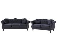 Beliani - Set de 2 Canapés - Skien - Velours, Noir