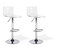 Beliani - Set de 2 chaises de bar transparentes blanches BUSAN