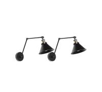 Beliani - Set de 2 Lampes Murales - Narva - E27 Max 40W, en Métal, Noir et Bronz