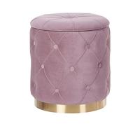 Beliani Set de 2 Poufs avec Rangement Design Rétro Glam en Velours Capitonné Rose Pueblo