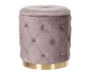Beliani Set de 2 Poufs avec Rangement Design Rétro Glam en Velours Capitonné Taupe Pueblo