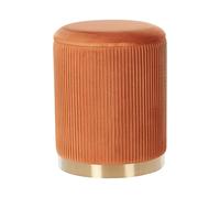 Beliani Set de 2 Poufs avec Rangement Design Rétro Glam en Velours Rembourré Orange Miramar