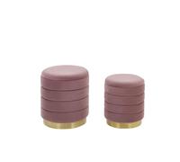Beliani - Set de 2 poufs en velours rose avec rangement GARLAND