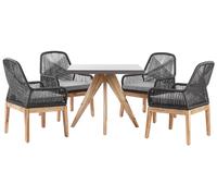 Beliani - Set de Jardin 4 Places - Olbia - Table Carrée 90x90 cm et 4 Chaises, e