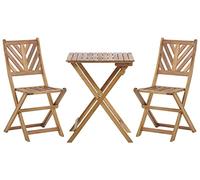 Beliani Set de Jardin ou Terrasse Bistrot en Bois d'Acacia Foncé Table et 2 Chaises Pliantes au Design Intemporel pour Tout Usage à l'Extérieur