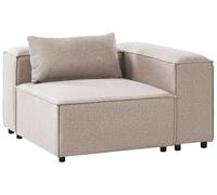 Beliani Siège d'angle Moderne Minimaliste en Tissu Marron Clair Brande