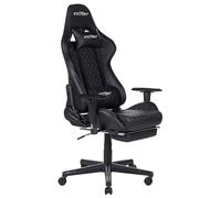 Beliani Siège de Gamer Ergonomique à Repose-Pieds et Repose-Bras Ajustables Noir Victory
