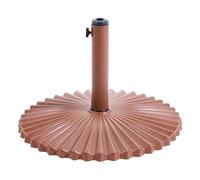 Beliani Socle de Parasol en Acier Thermolaqué Nervuré Résistant aux Taches Eau avec Mât Réglable Marron Carezza