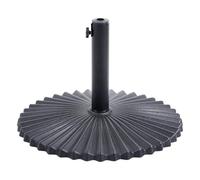 Beliani Socle de Parasol en Acier Thermolaqué Nervuré Résistant aux Taches Eau avec Mât Réglable Noir Carezza